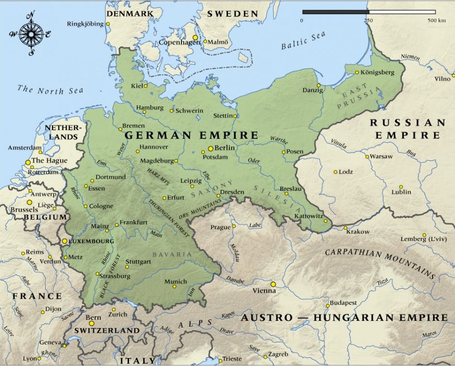 When Did Germany Become A Nation   German Empire Map 1914.JPG